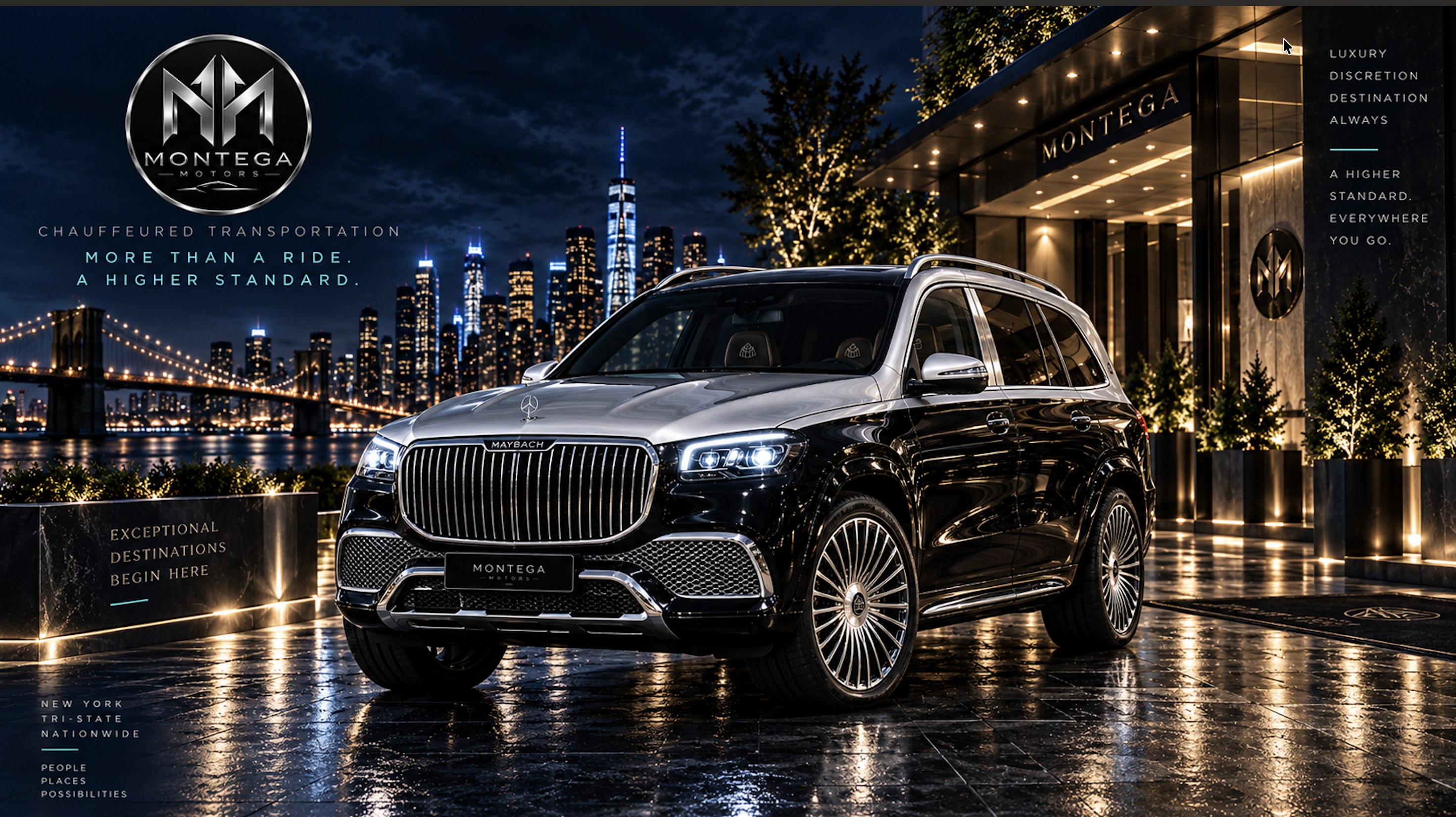 Montega Motors luxury chauffeur service in New York
